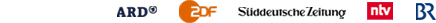 Logos von ARD, ZDF & Co. Logos von ARD, ZDF, ntv und BR