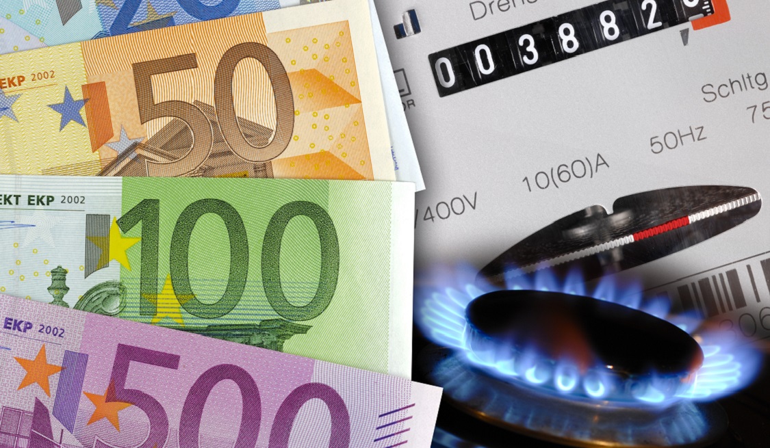 Gasanbieter jährlich wechseln | Verbrauchertipps Gaszähler mit Bargeldscheinen
